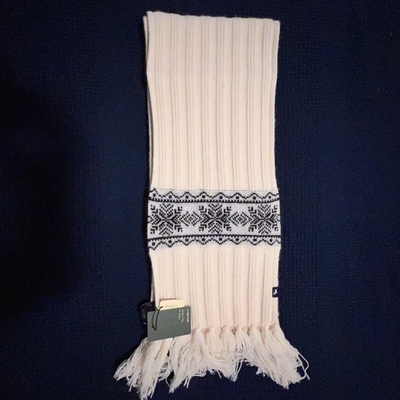Eddie Bauer White Winter Snowflake Scarf - Picture 2 of 2